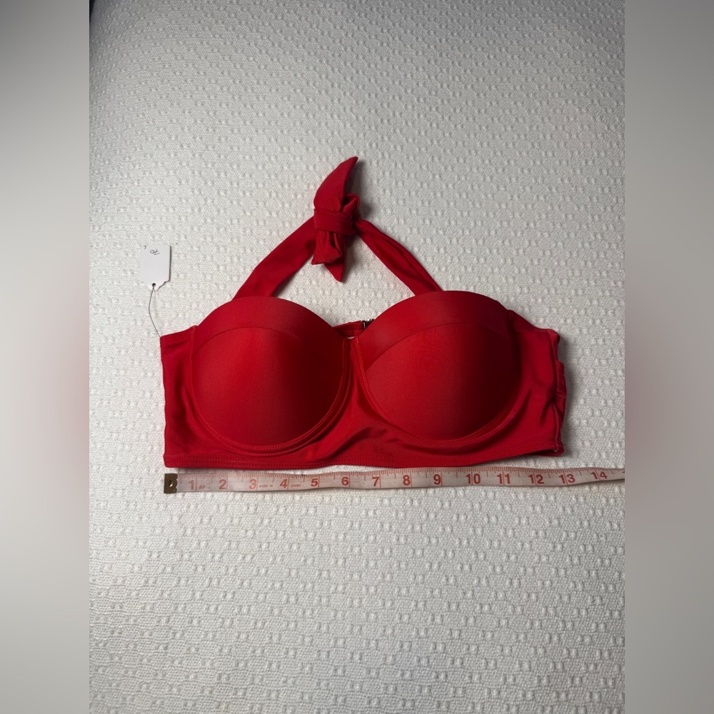 Red Bandeau Halter Bikini Top Size Large New NWT - Picture 9 of 9